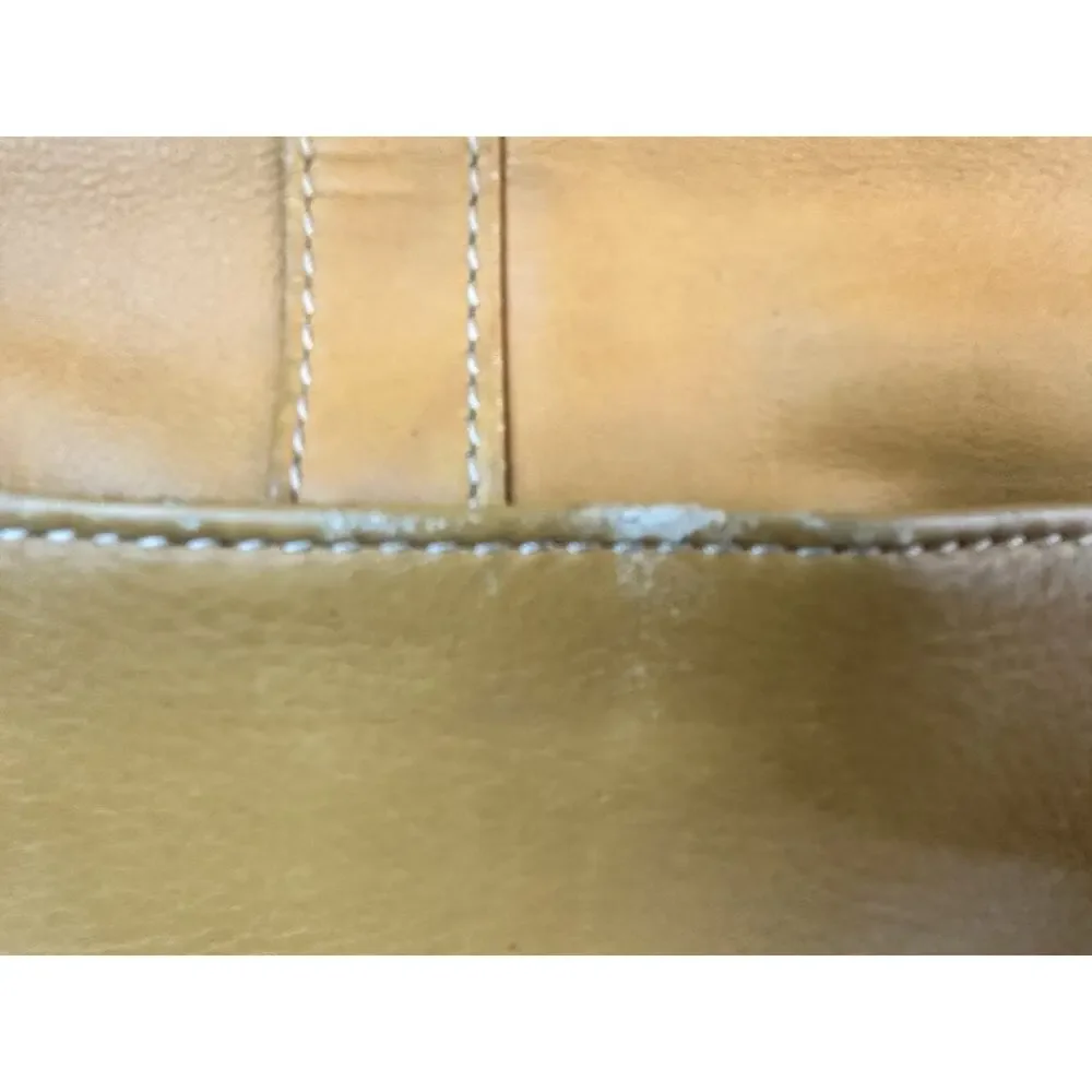 Kenneth Cole Reaction Leather Messenger Bag Tan Distressed for Repair